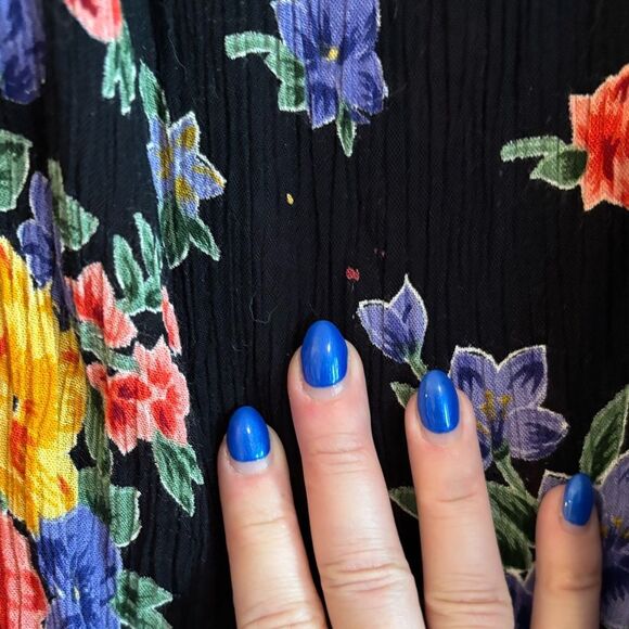 Vintage 90s broomstick skirt crepe maxi floral print - Picture 7 of 7